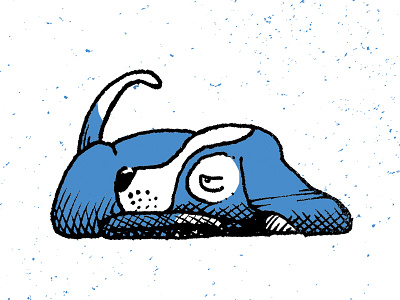 The Lazy Dog animal animals blue dog illustration lazy lonely sleepy texture tired