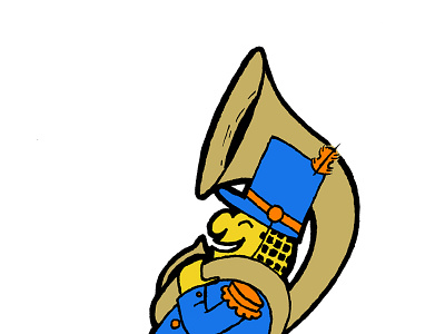 The Merry Marching Tuba Player design illustration peanut texture