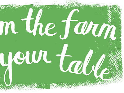 From the farm to your table farm fresh hand lettering texture type