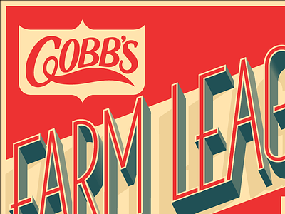 v2 of - Cobb's Farm League Ipa Beer Label baseball beer bevel design farm ipa label league shadow type typography