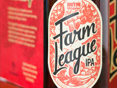Farm League IPA - Final! design lettering illustration red cobb ipa label beer