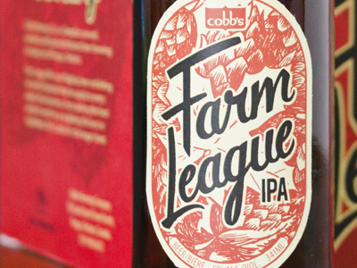 Farm League IPA - Final! beer cobb design illustration ipa label lettering red