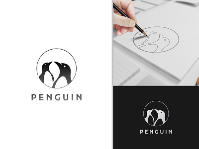 Penguin Logo abstract brand branding creative logo design dribbble gradienat icon illustrator logo logo mark minimal modern penguin logo professional simple symbol top logo typography vector