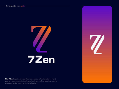 7Zen Logo Design 7 logo abstract logo brand identity brandign gradient icon logo logo design logo designer logo mark logo type logos minimal logo professional creative modern symbol typography vector z logo
