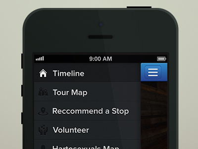 Navigation Menu app design interface ios iphone menu mobile navigation ui ux