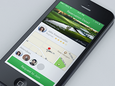 iOS 7 Detailed Reservation app design golf ios ios 7 iphone mobile ui ux