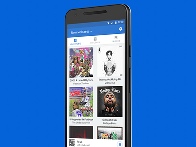 New Releases album android app design interface material design mobile music ui ux