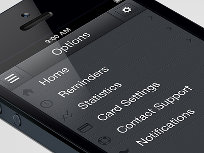 Options Menu app design interface ios iphone mobile profile ui ux