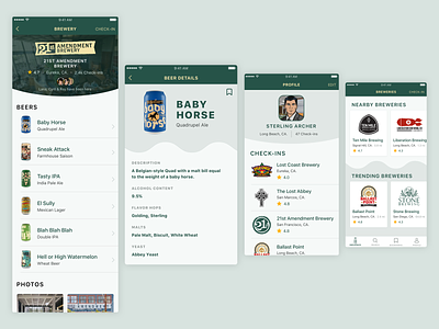 Brewery App app design interface mobile ui ux