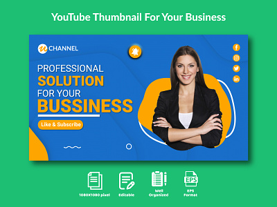 YouTube Thumbnail For Business Idea. business graphic design online promotion promotion thumbnail youtube youtube banner youtube thumbnail