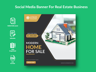 Social Media Banner For Real Estate Business.