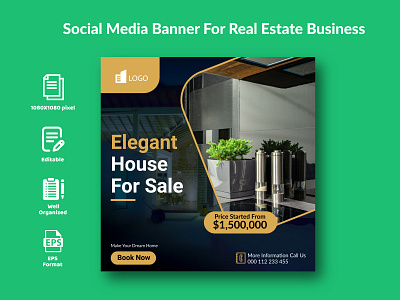 Social Media Banner For Real Estate Business. site twitterpost