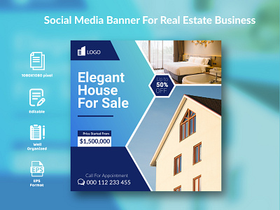 Social Media Banner For Real Estate Business.