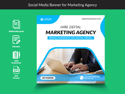 Social Media Banner For Marketing Agency