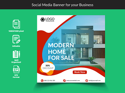 Social Media Banner For Your Business. banner branding design eps graphic design illustration instagra twitterpost vector