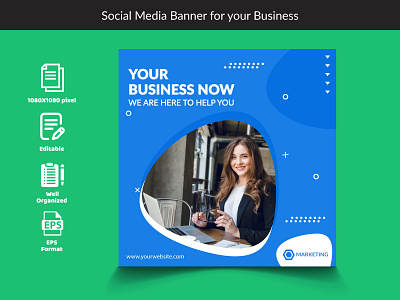 Social Media Banner For Your Business. banner eps graphic design post vector