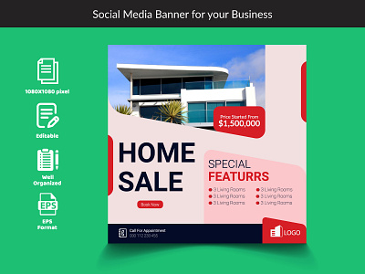Social Media Banner For Your Business. abcdefghijk banner banners corporate design facebook cover facebook post financial graphic design house instagram post lmnopurstuvxyz real estate sales social social media social media post thumbnail twitterpost typography