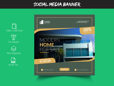 Real Estate Social Media Post Template, Editable Post Template, eps vector