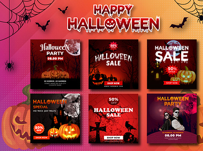 Social media ad design | Happy Halloween Party ads ads banner banner design google ads graphic design halloween halloween party halloween svg happy halloween instagram post post pumpkin social social ads banner social media spooky svg banner