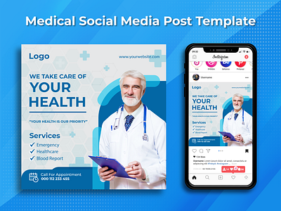 Medical Social Media Post Template banner banner ad banner ads banner design design facebook ads facebook banner google ad banner instagram banner instagram post marketing marketing design medical social media social media banner social media design social media pack social media post social media templates