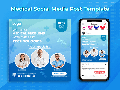 Medical Social Media Design Templates | Instagram Post Design.