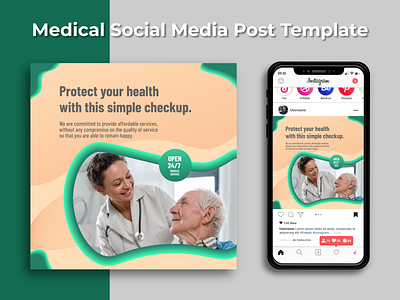 Medical health Care social media Post Template | Instagram post.