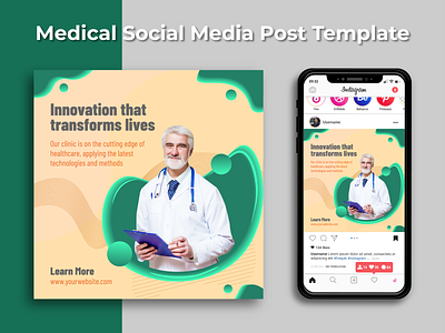 Medical health care social media Post Template | Instagram post.