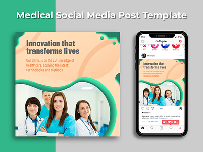 Medical health care social media Post Template | Instagram post