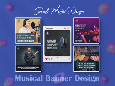 Social Media Post Design, Musical Banner Design, Instagram Post. facebook post instagram post socialbanne design
