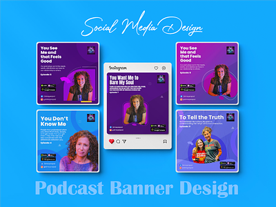 Social Media Post Design, Podcast Banner Design. Instagram Post facebook post music podcast podcast ads podcast banner podcasts youtube youtube ads
