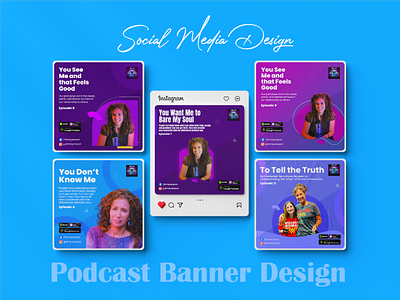 Social Media Post Design, Podcast Banner Design. Instagram Post