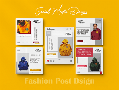 Social Media Post Design, Men Fashion, Hoodie template. instagram post media poster