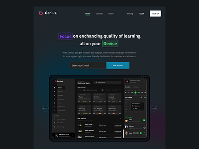 Modern landing page