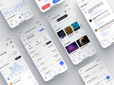 Concept for crypto and NFT wallet application app application case study clean concept crypto design dribbble exploration figma graphic design j layout modern nft security ui ux wallet web3