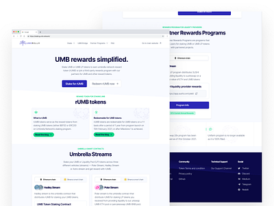 Umbrella staking page Redesigned app design clean cryptocurrency design dribbble figma goals redesign staking ui usability ux visual web3 website