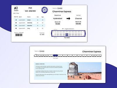 Indian Railways Ticket Redesign minimal train travel typography ux visual design