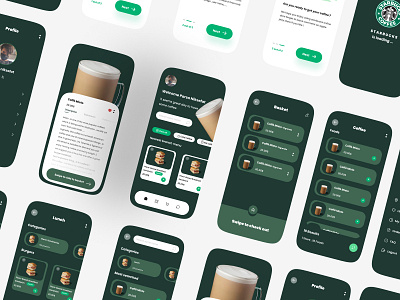 Starbucks app design app basket concept design minimal onboarding search shop starbucks store ui