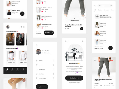 Fashion app ui design