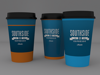 Cup concepts for Southside Espresso 3d coffee restaurant