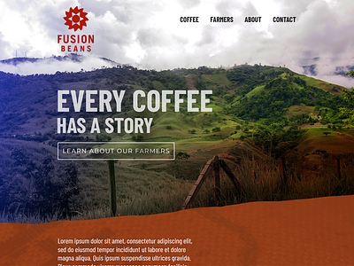 Fusion Beans web concept coffee design homepage