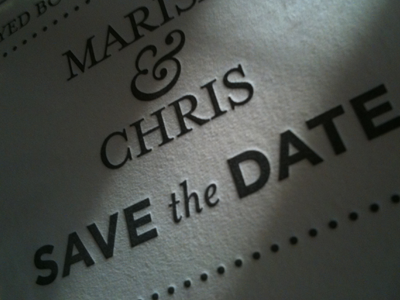 Save the Date letterpressed card invitation letterpress wedding