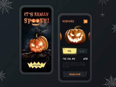 Pumpkin shop app app ui app ux appdesign appui branding design graphic design halloween minimal ui pumpkin ui ui design ui ux uiux uiuxdesign uix ux webui