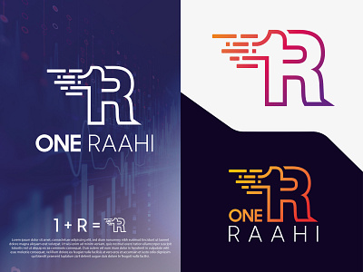 ONE RAAHI app brand identity colorful logo design graphic design icon lettering logo logo design minimal modern new technology typography vector