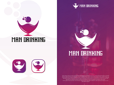 MAN DRINKING app app icon logo brand identity branding colorful logo creative logo design dribbble drink flat gdboostwork graphic design icon logo logo design minimal modern logo modren logo typography vector