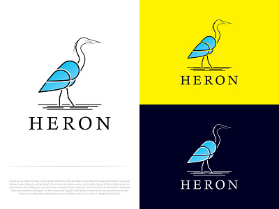 HERON app brand identity colorful logo dribbble flat gdboostwork graphic design heron logo minimal modern logo vector