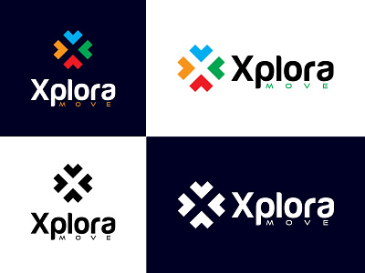 Xplora Move brand identity branding colorful logo flat graphic design logo minimal modern logo move icon new logo