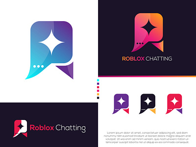Roblox Chatting brand identity chatting icon chatting logo colorful logo design flat gdboostwork graphic design logo minimal modern logo mro vector
