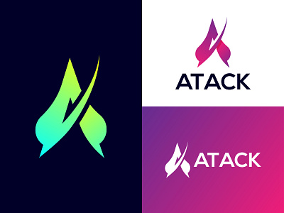 ATACK a latter logo ak logo brand identity colorful logo design flat graphic design latter logo logo minimal modern logo vector