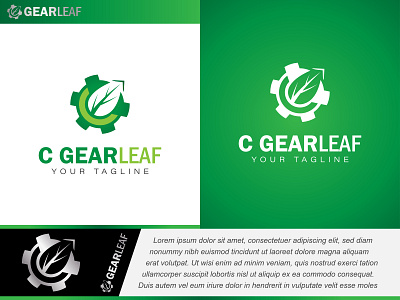 C GEAR LEAF brand identity c gearleaf c letter colorful logo design flat gdboostwork gear logo graphic design green leaf logo letter logo mechanic logo minimal modern logo vector