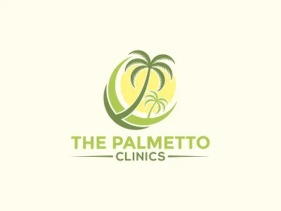 Palm Tree Natural Logo brand identity colorful logo creative logo design flat graphic design logos minimal modern logo monogram natural plam redesign sun tree vector